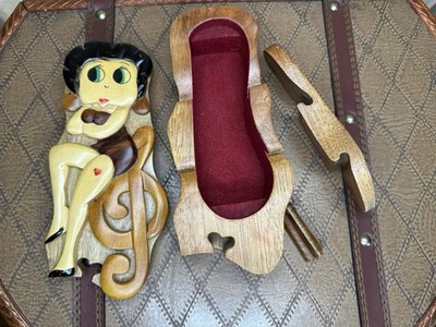 Vintage and Rare Max Fleischer's Betty Boop Wooden Jewelry Puzzle Box -GUC