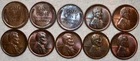 10x BU Lincoln Cents, 3x 1909 VDB, 1925, 1926, 1929, 2x 1930, 1932, & 1936