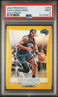 2023-24 Panini Prizm Deca Paolo Banchero Gold 5/10 Jersey Number PSA 9 🔥🔥