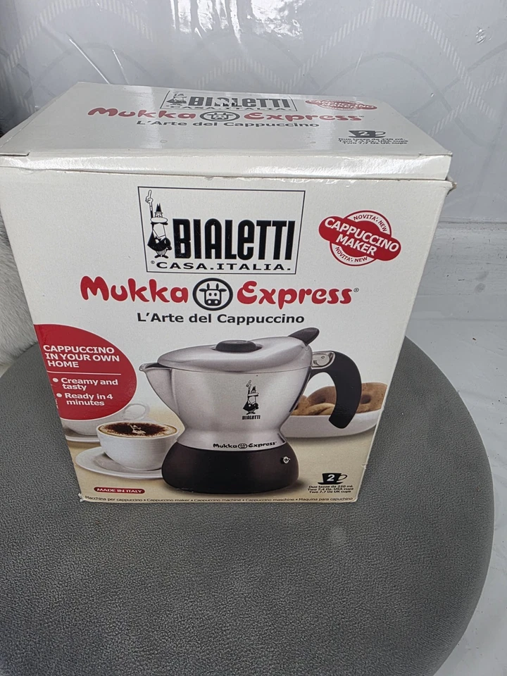 Bialetti Mukka Express 2 tazas estufa capuchino superior plata completa Foto 4 de 4