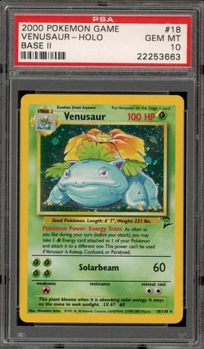 Pokemon Venusaur Base Set 2 Holo Rare #18 PSA 10 Gem Mint