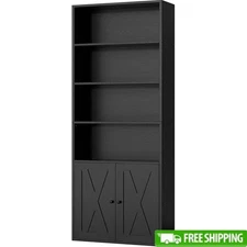 Modern Farmhouse Bookshelf Storage Cabinet Living Room Office Bedroom 6 Tier New