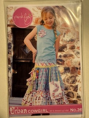 2013 Pink Fig Urban Cowgirl Skirt and Dress up T-Shirt. Pattern 36 Size: 2T-12