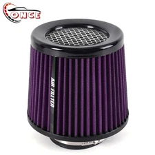 3" 76mm Purple Inlet High Flow Cold Air Intake Dry Filter Round Cone Replacement