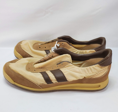 Vintage 1970's Trax 2 Stripe Athletic Tennis Shoes Size 8 Brown NO