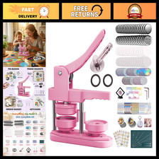 Button Maker Machine Kit - 58mm DIY Pin Maker with 100 Supplies  Circle Cutter