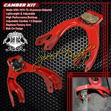 ADJUSTABLE POLISHED STEEL FRONT CAMBER KITS 94-01 INTEGRA DC2 92-95 CIVIC EG RED