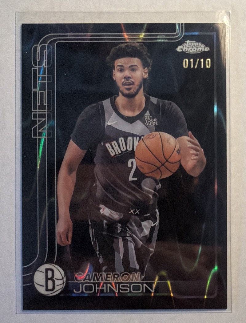 2025-26 Topps Chrome Cameron Johnson #84 Black Raywave Refractor /10