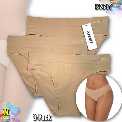 NWT DKNY Women's M Seamless Litewear Bikini Underwear 3 Pack DK5017NP3 Glow