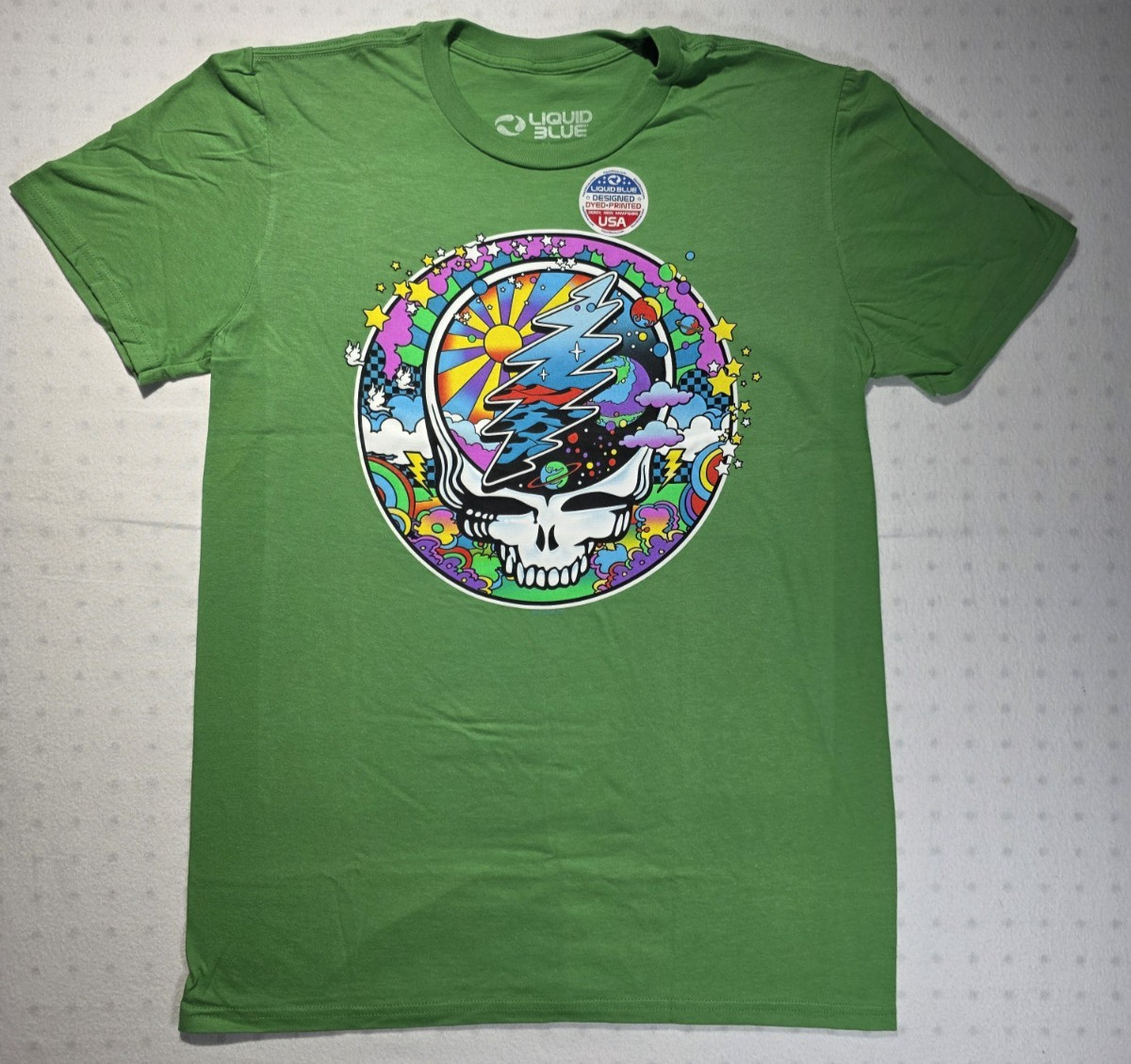 Camiseta mediana Grateful Dead Mod Max Steal Your Face AZUL LÍQUIDO