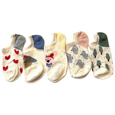 5 Pair Women s Cute Novelty Ankle Socks Hearts Trees Puppy Casual Low Cut Set
