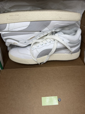 PUMA White/Gray Violet Low Top Lace Up Athletic Sneaker Ralph Sampson 371683-05