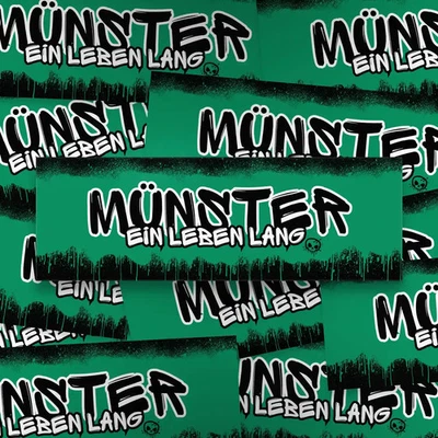 FAN-KULTUR XPERIENCE 100x Münster Aufkleber/ Sticker/ Fußball Fanartikel/ PVC/ 14,8x5,0cm/ wetterfest