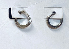Dainty Sterling Silver 925 Cubic Zirconia Mini Hoop Pierced Earrings
