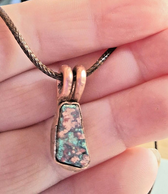 Copper Turquoise Rustic Pendant OOAK New Material 100% Natural! Blue Spirit Mine