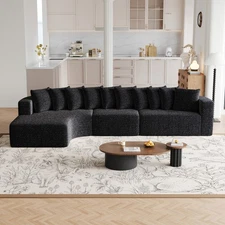 Modern Cloud-Shaped Chenille Sofa Set w/10 Pillows, L-Shaped Sectional