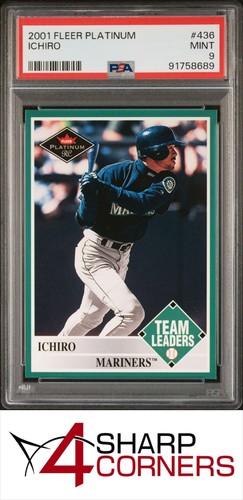 2001 FLEER PLATINUM #436 ICHIRO SUZUKI RC MARINERS HOF PSA 9