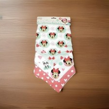 Disney Baby Minnie Mouse Bibs Set Of 4 Soft Cotton Bandana Shower Gift NWT