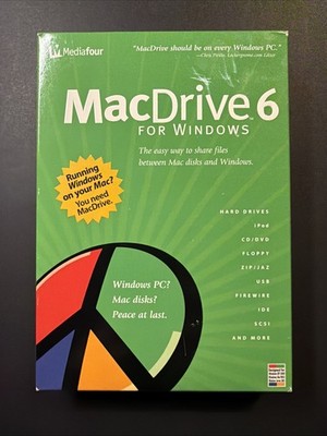 Mac Drive 6 For Windows! New:Sealed Vintage PC Computer Software.  Media Four