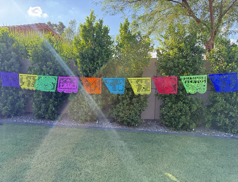 Día de Muertos/Día de Muertos Papel Picado Decoración 3PACk Colorido Set de Decoración Foto 2 de 4