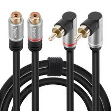 RCA Extension Cable, 2RCA Male to 2 RCA Female Stereo Audio Cable Adapter 24K