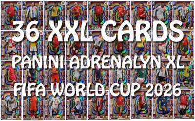 All 36 XXL Limited Edition Big Cards Set Panini Adrenalyn XL FIFA World Cup 2026
