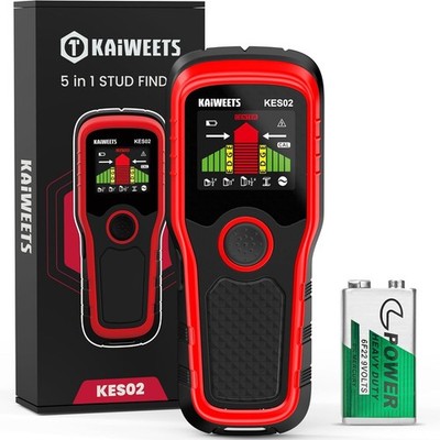 KAIWEETS Bolzensucher Wandscanner, Wanddetektor für Bolzen, Metall Wechselstromkabel mit LC