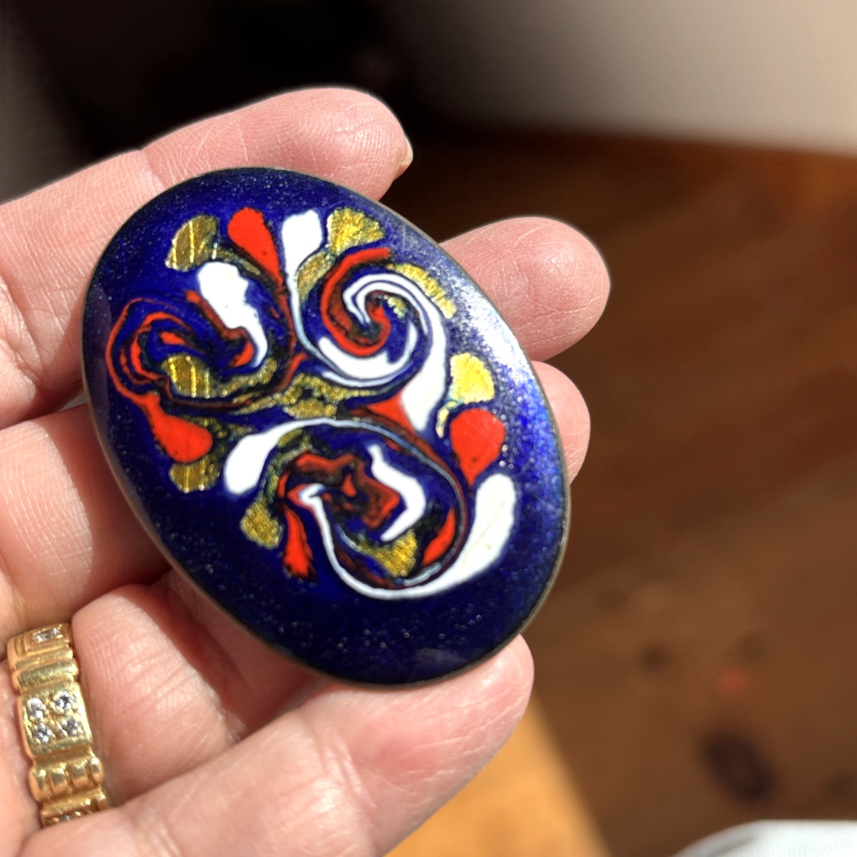 Vtg Helen Bryans Canada Brooch Pin Modernist Abstract Enamel Copper