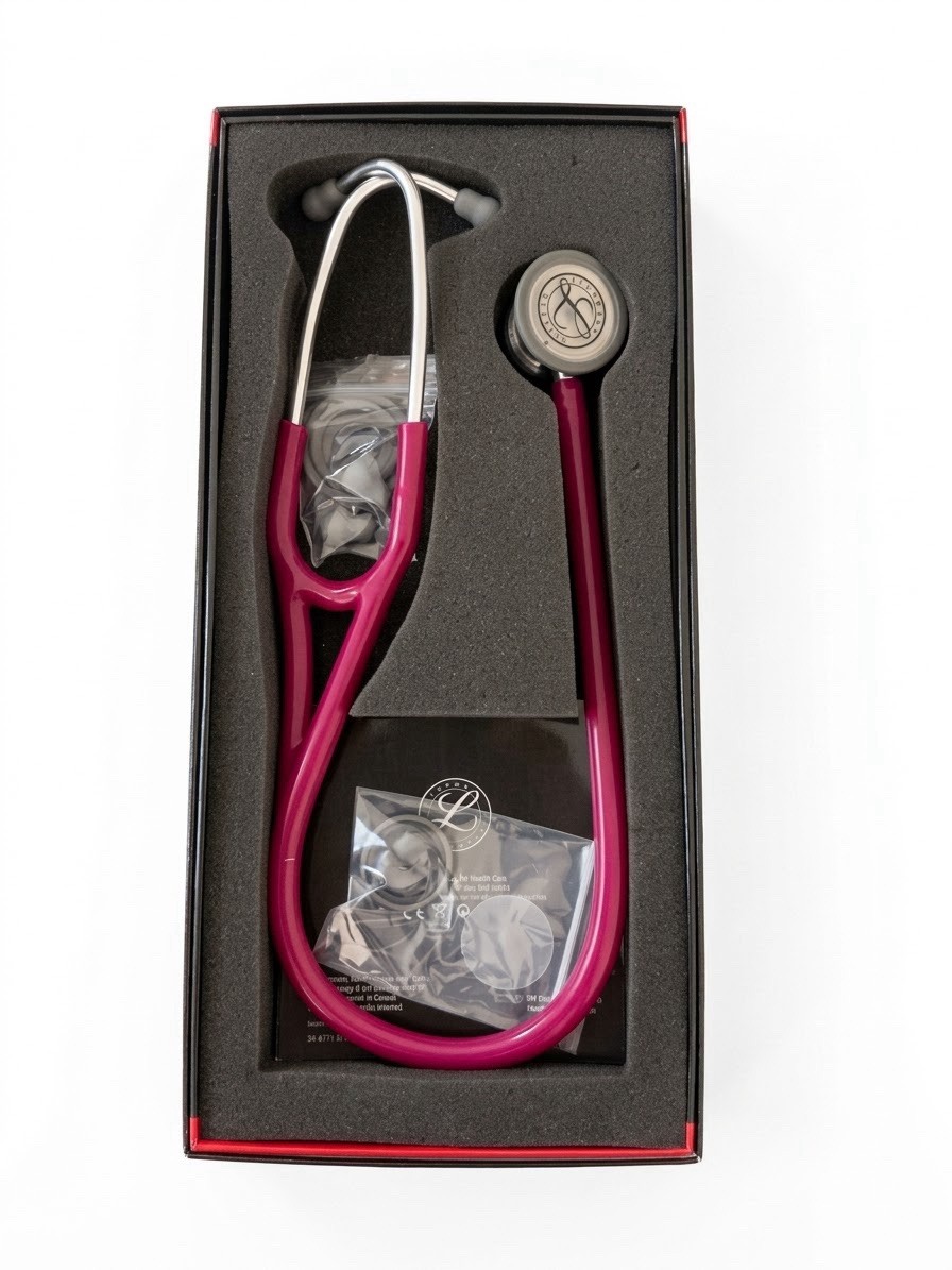 Cardiology IV Pink Raspberry Silver Chestpiece Littman Monitoring STETHESCOPE