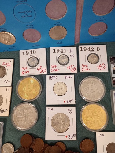 Huge Coin & Currency Lot .Gold, Silver,Barber, Errors,Wheat,OBW Rolls, Franklin - Picture 9 of 24