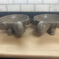 Elephant Ceramic Bowl Gray 6'' Home Essentials And Beyond 4.5” Lot Of 2 Bowls