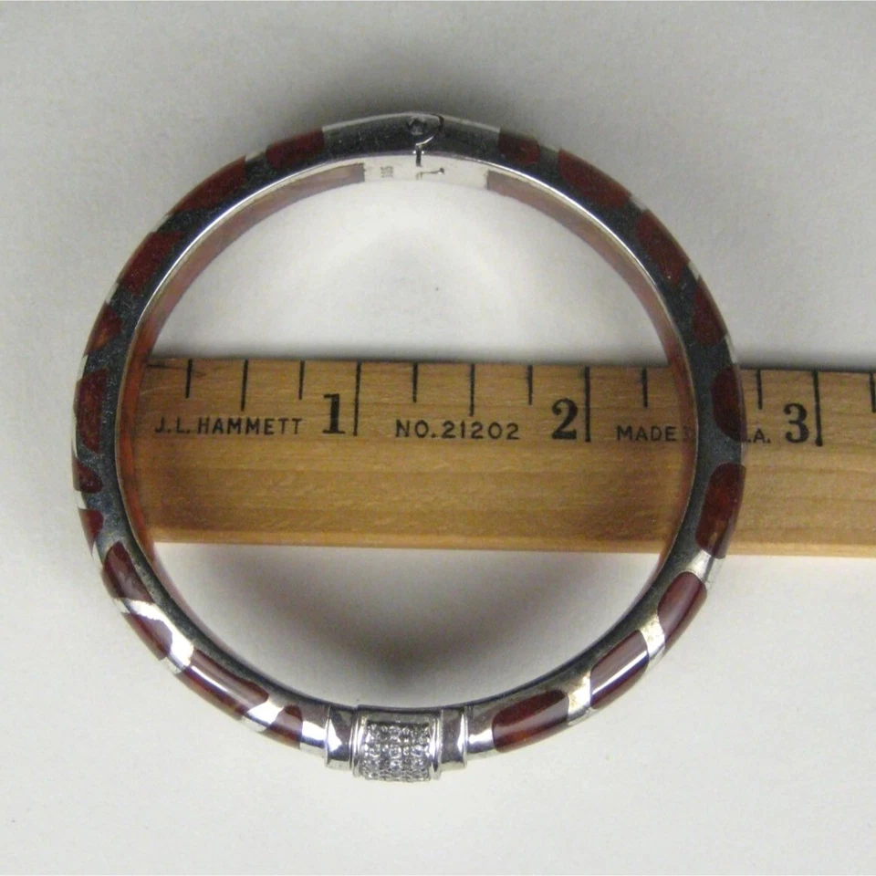 Brazalete de resina con pergamino de plata de ley 925 circonita cúbica simulada Foto 4 de 4