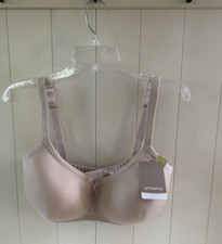 Amoena Bra 42D Lara SB Mastectomy Padded Wireless Breast Pocket NUDE 42D NEW