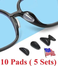 5 Pairs Anti-slip Silicone Stick On Nose Pads For Eyeglasses Sunglasses Glasses