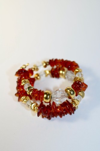 Baltic Amber Spiral Wrap Bracelet | Polished Fashion Jewelry | Pretty Design
