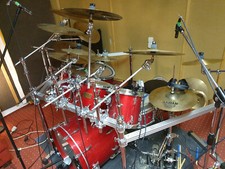 6-teiliges Pearl Masters Studio Birch Shell MBX in Sequoia Red + 14 Cymbals