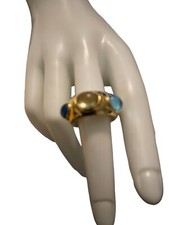 Blue Topaz  Quartz Ring Sterling Sz7.5