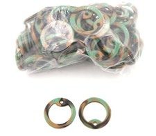 Bag of 100 WOODLAND CAMO Silicone Military Army Dog Tag Rubber Silencers