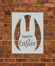 Happy Easter Egg Bunny Stencil