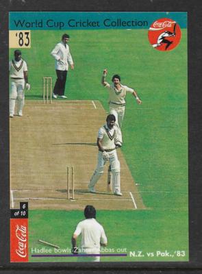 CRICKET INDIA 1996 COCA COLA WORLD CUP No 6 R.HADLEE | eBay