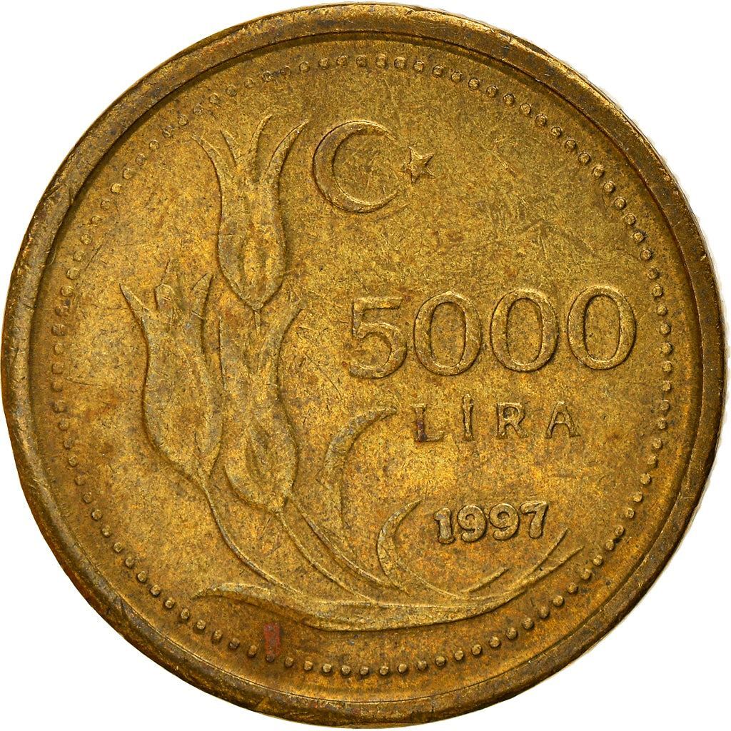 Turkish Coin Turkey 5000 Lira | Mustafa Kemal Ataturk | Tulip