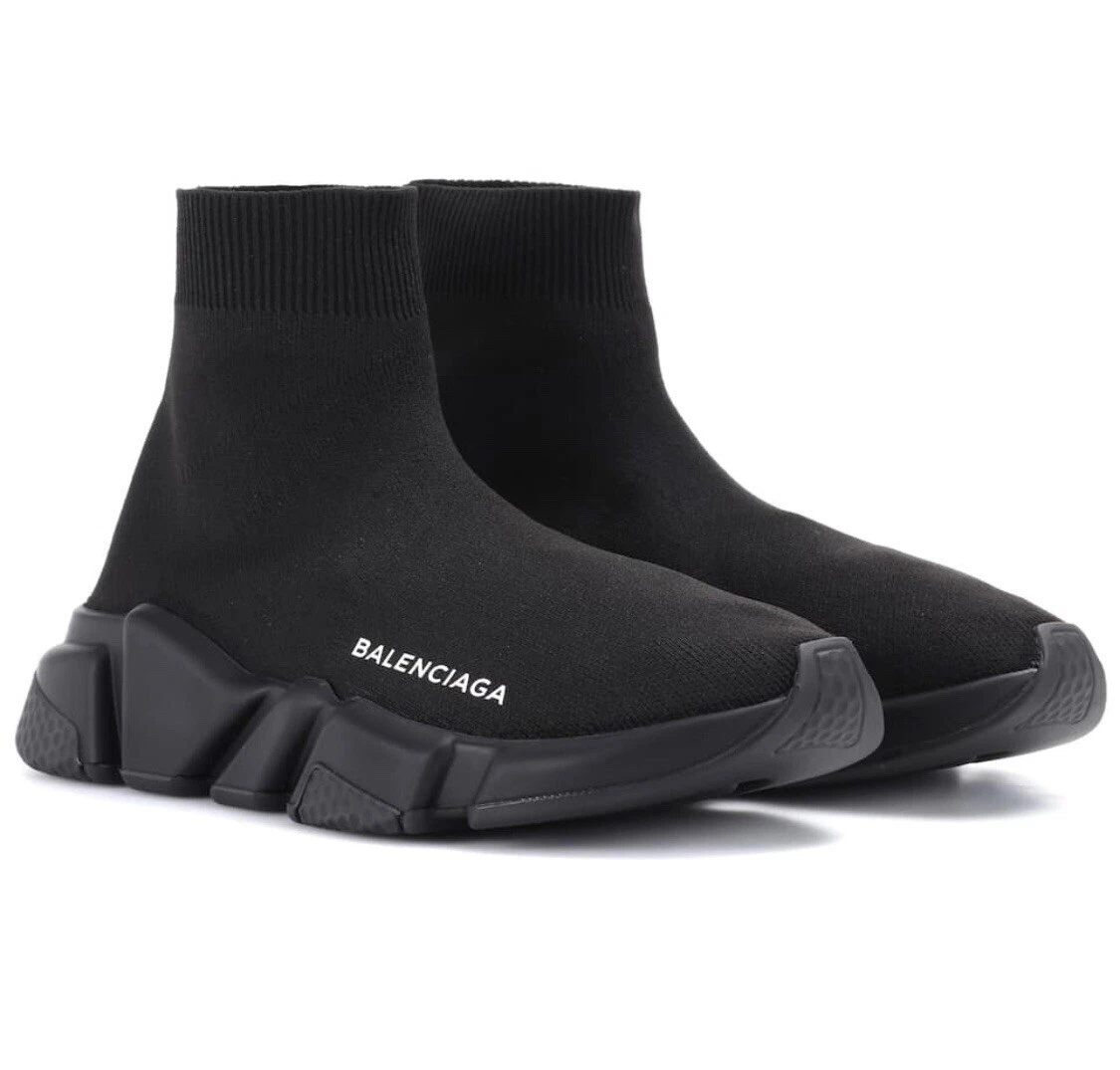 Balenciaga knit Speed Runner Sock Mid-Top Black EU41 UK7 100%Authentic |