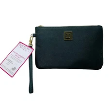 New Liz Claiborne Phone Charging Wristlet Black RFID Data Protection