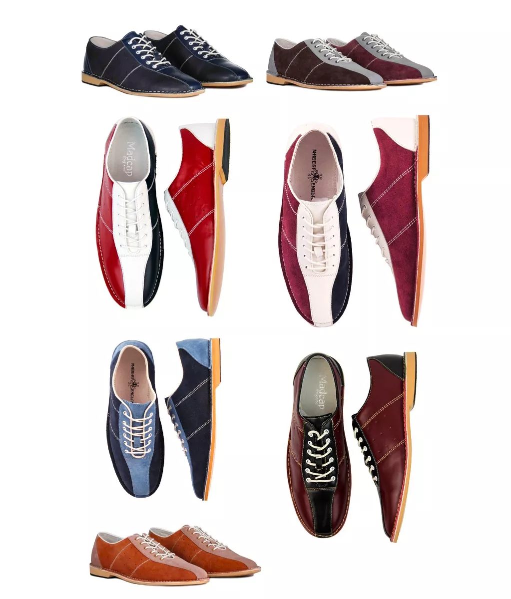 MADCAP ENGLAND BOWLING SHOES RETRO MOD 50s 60s 90s NORTHERN SOUL LEATHER SUEDE