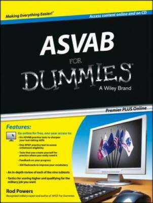 ASVAB For Dummies, Premier Plus (with Free Online Practice Tests) - GOOD