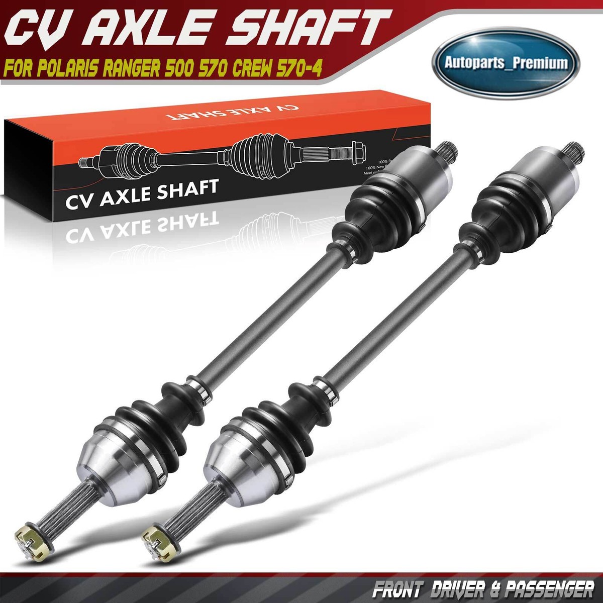 2x Front Left&Right CV Axle Assembly for Polaris Ranger 500 570 15