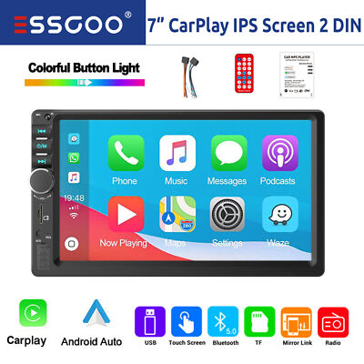 7 inch Double 2 Din Car Stereo Radio Apple CarPlay/Android Auto Touch Screen USB