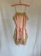 Antique 1920's/30's Lingerie Silk  Lace Pink Slip Teddy Romper