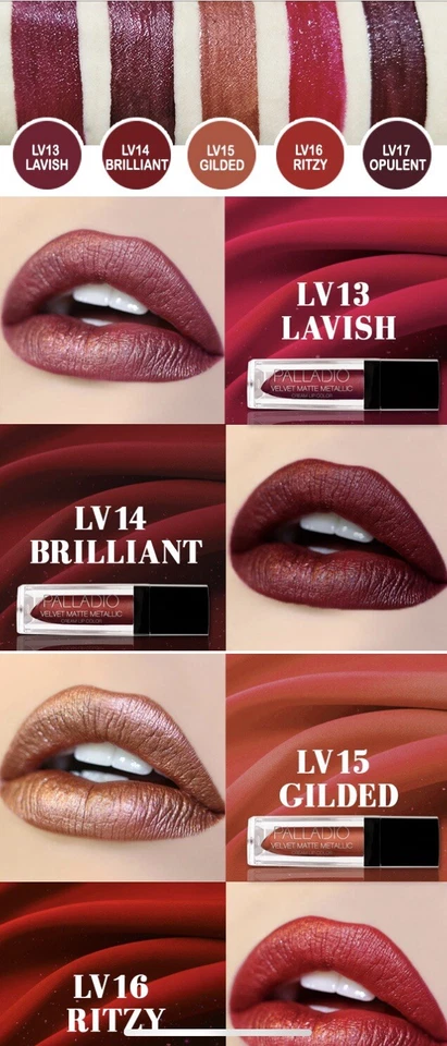 Palladio Velvet Matte Metallic Cream Lip Color Lavish Jewel Candy Pink Lipstick - Image 3 of 4