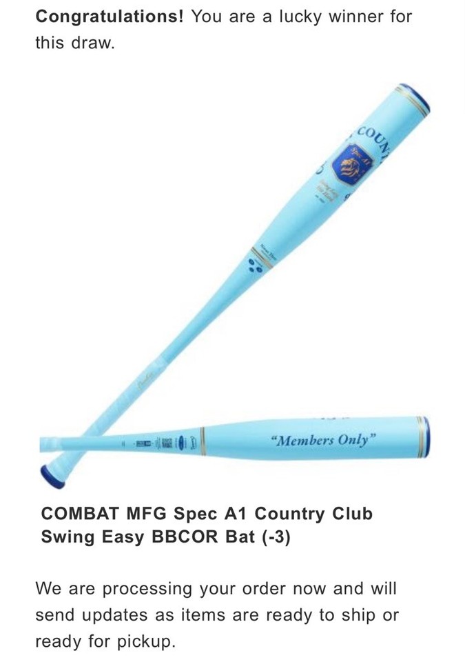 Combat Country Club Spec A1 32 29 Oz Batte De Baseball COMBAT MFG Country Club 'Swing Easy' Spec A1 - 32 / 29 Oz - BBCOR 2025 - Occasion Batte Métal Alliage Occasion